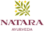 Natará Ayurveda logo with green leaves and yellow stars on a white background
